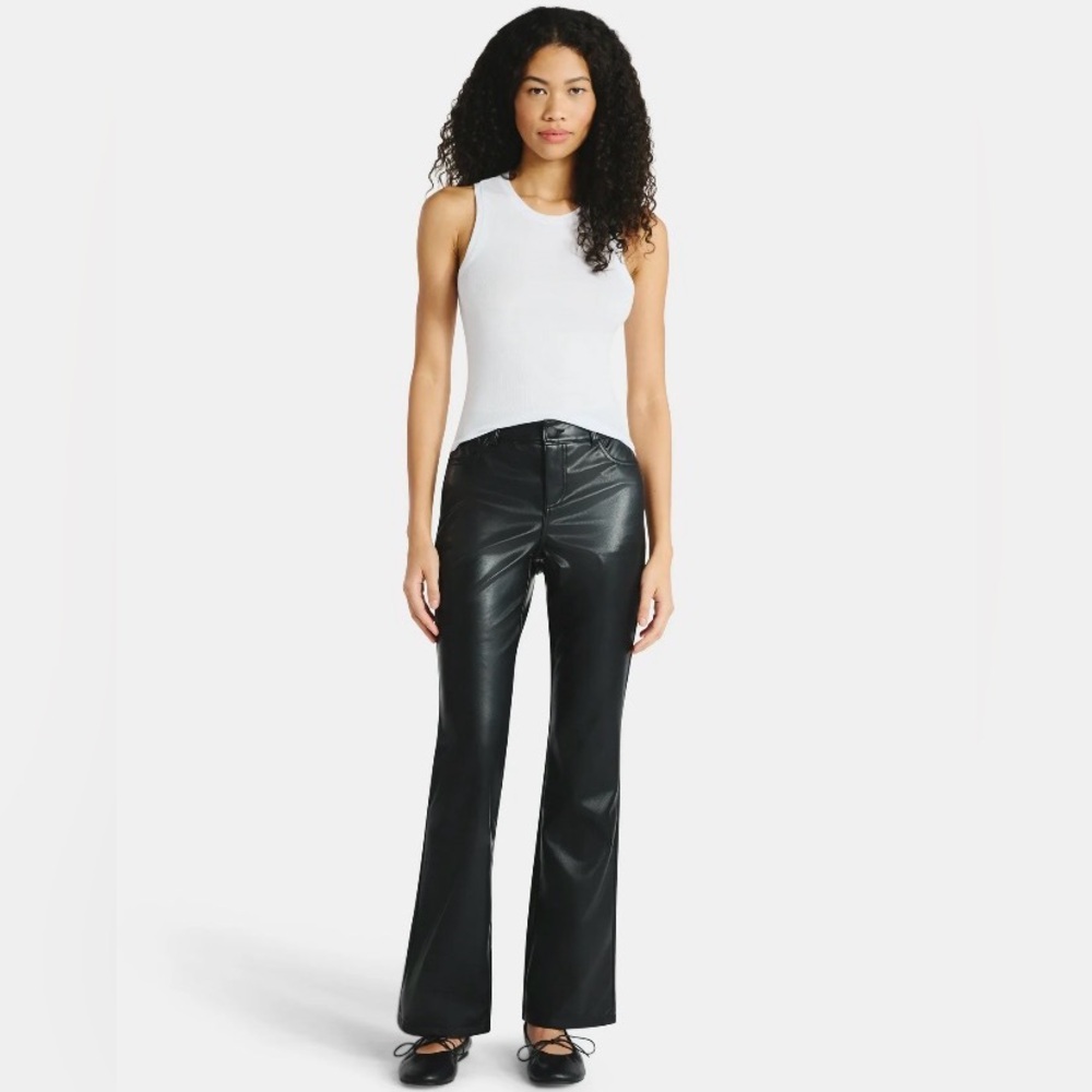 Black Faux Leather Trousers